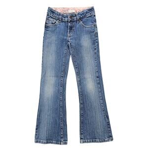 Levis 517 Size 8 Girls Jeans Stretch Flare Adjustable Waistband SM GUSSET FLAW